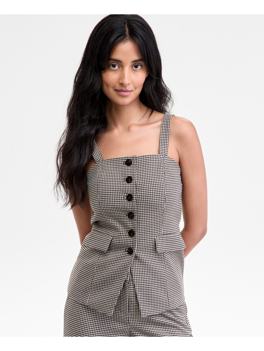 Anne Klein Women's Square-Neck Button-Front Vest 12
